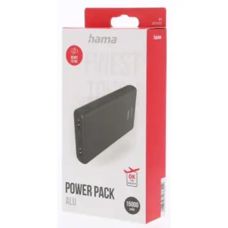 HAMA ALU15HD, USB Type C, Powerbanka 15000 mAh